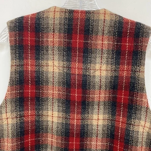Eddie Bauer Legends Plaid Button Wool Vest Women’s Size Medium - Picture 11 of 12